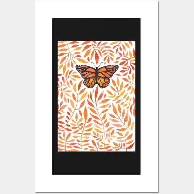 Monarch in the Orange Leaves Wall Art by JCPhillipps